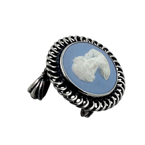 SOLD❤️ 1950’s  John L. Lauritzen Denmark Brooch Pendant Wedgwood Blue Cameo 925 - Picture 6 of 12